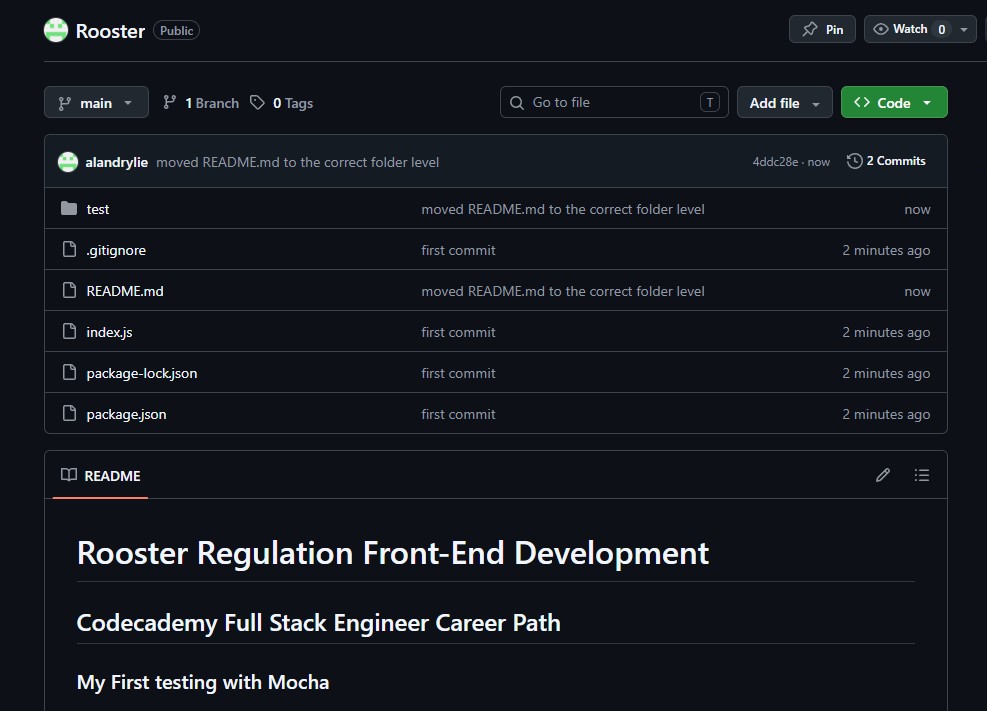 Rooster Project built with JavaScript on GitHub