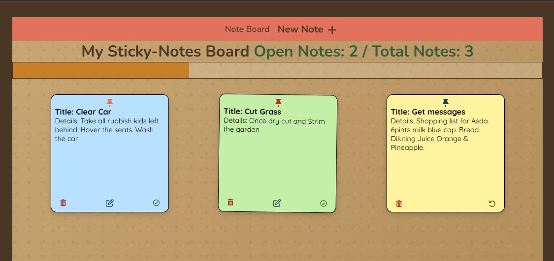 Screenshot of the Angular Firebase Sticky Note Board project